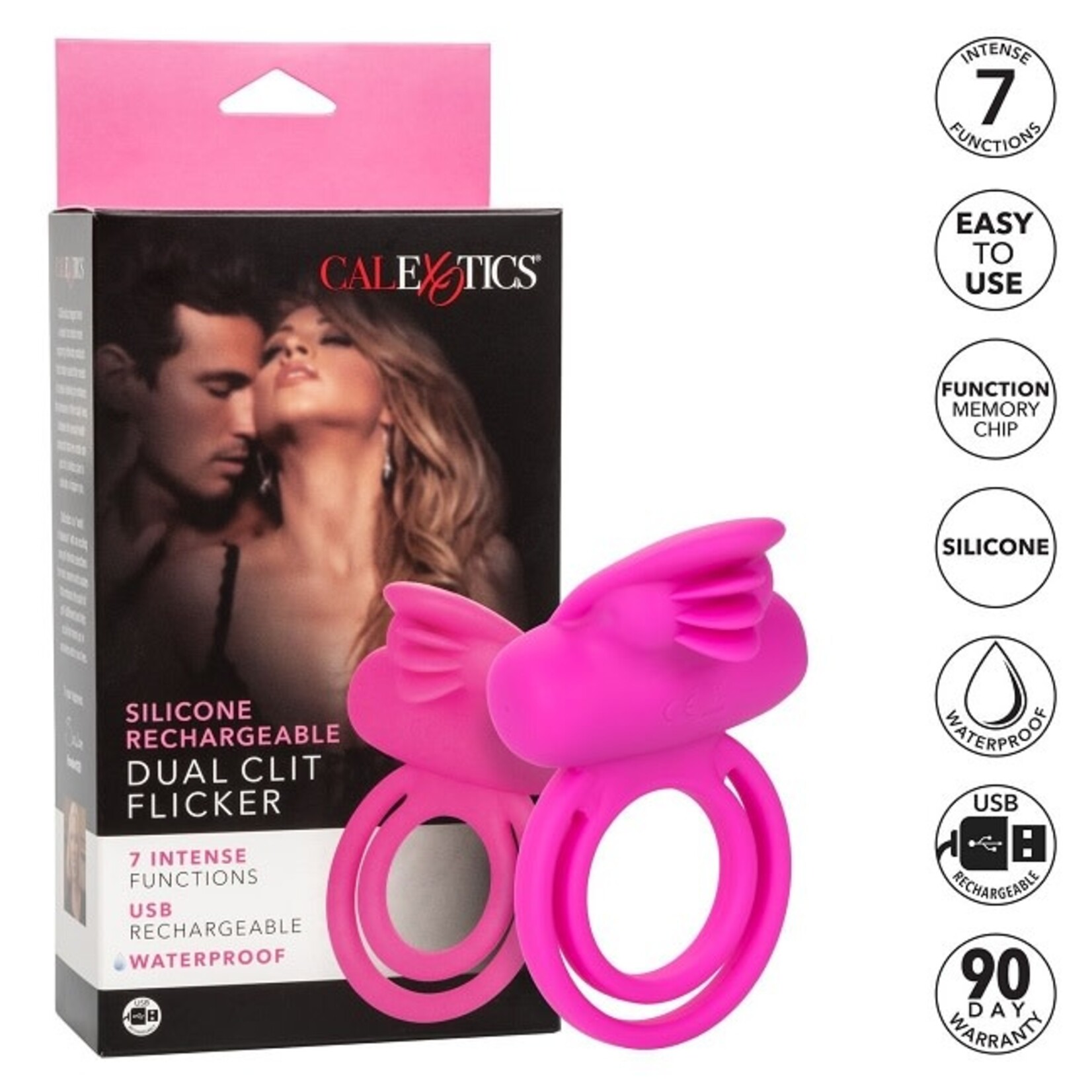 CalExotics Silicone Rechargeable Dual Clit Flicker