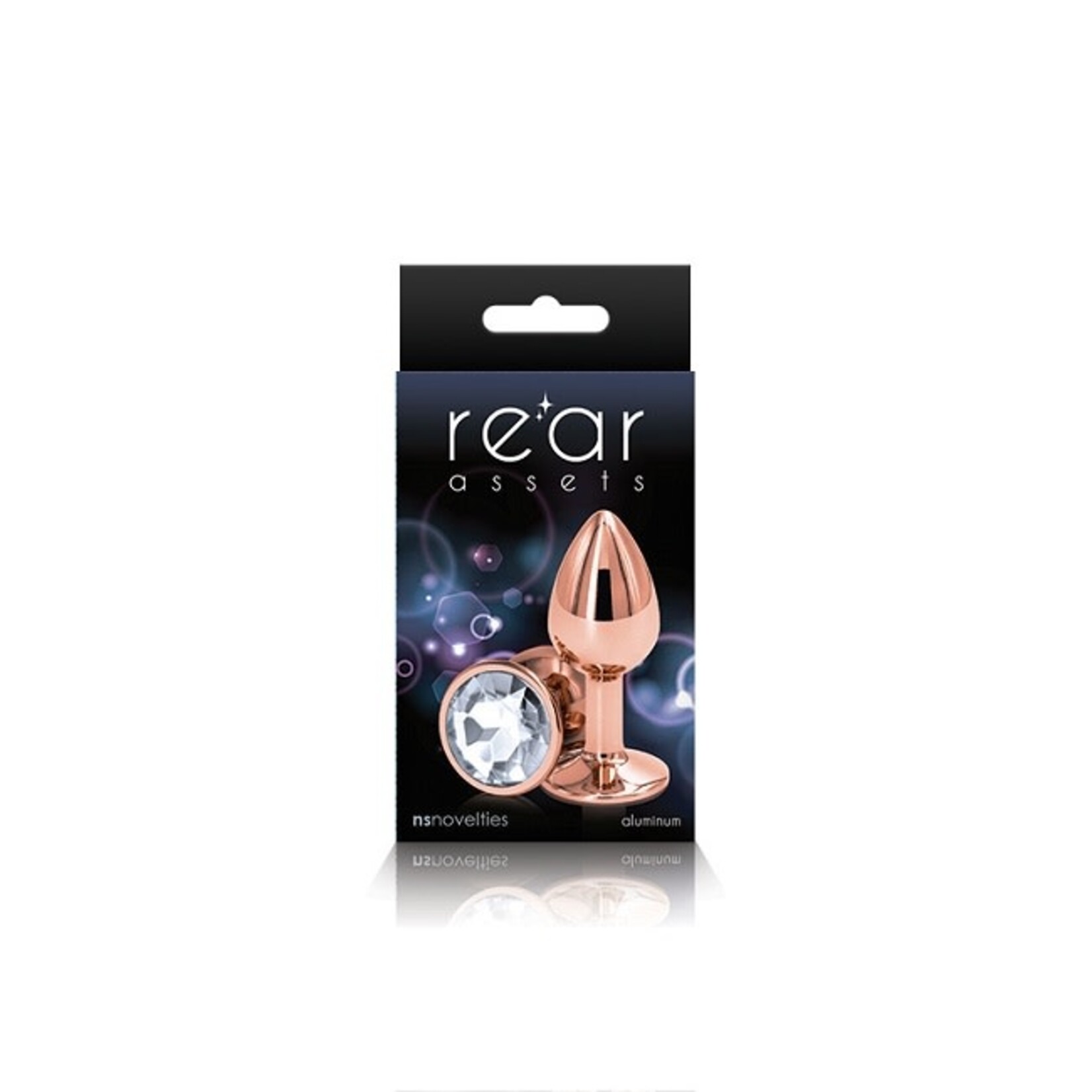 NS Novelties Rear Assets - Rose Gold - Small - Clear
