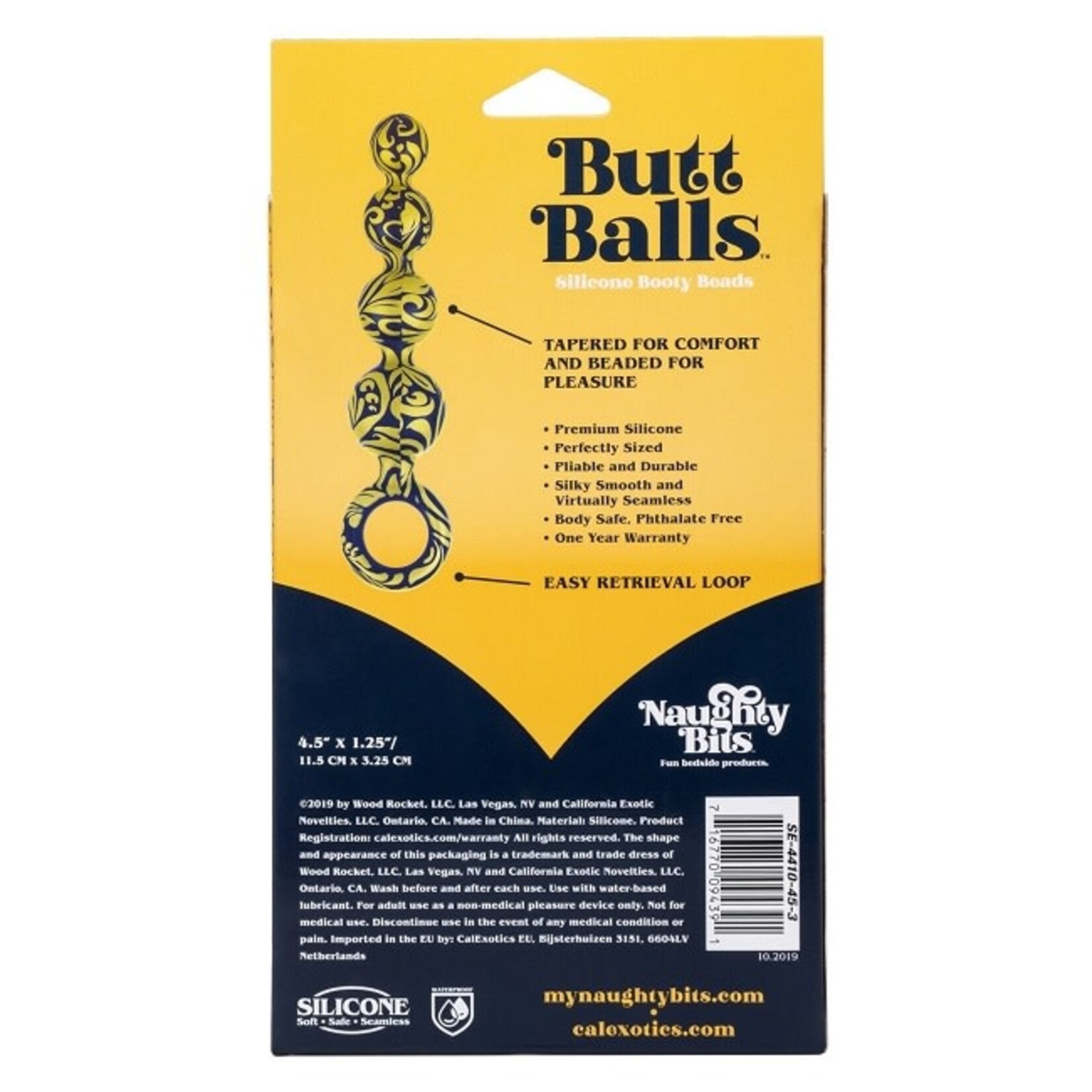 CalExotics Naughty Bits Butt Balls Silicone Booty Beads