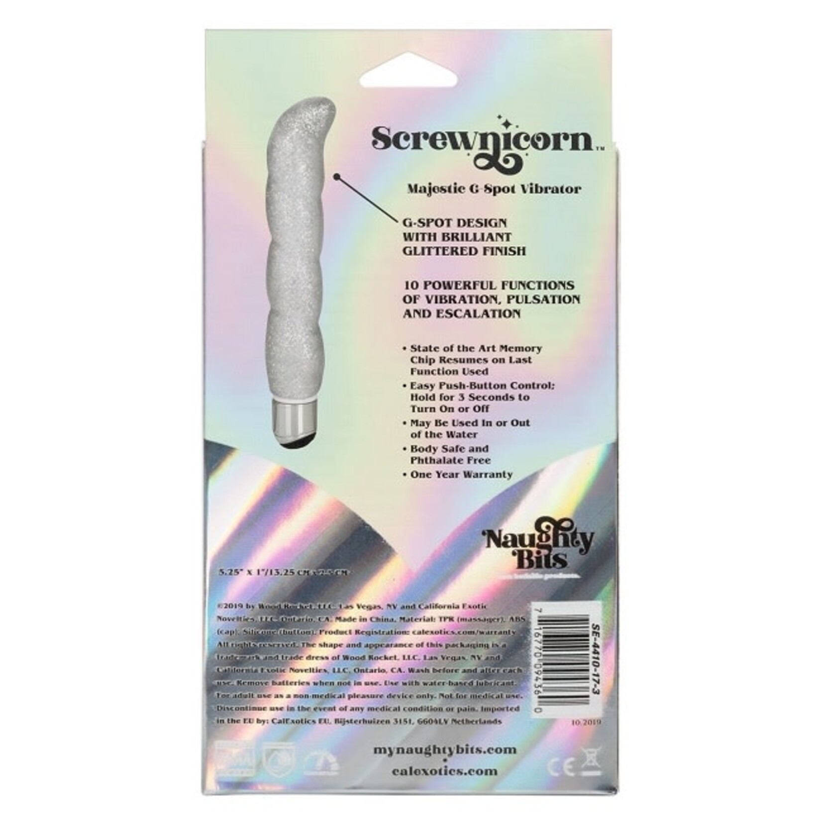 CalExotics Naughty Bits Screwnicorn Majestic G-spot Vibrator