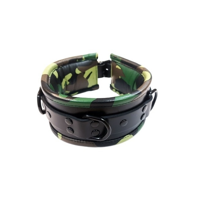 Leather Padded Collar Black & Camo