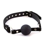 Rouge Leather Ball Gag with Black Ball