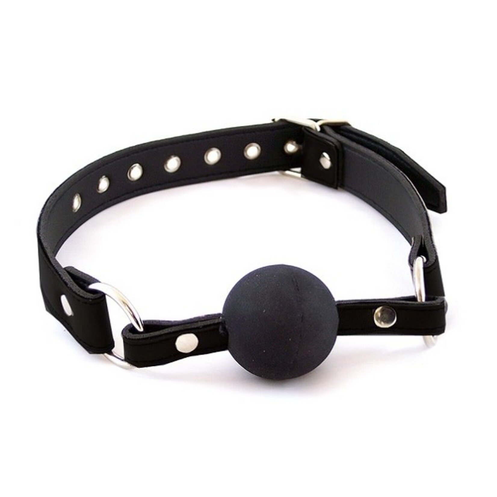 Rouge Rouge Leather Ball Gag with Black Ball