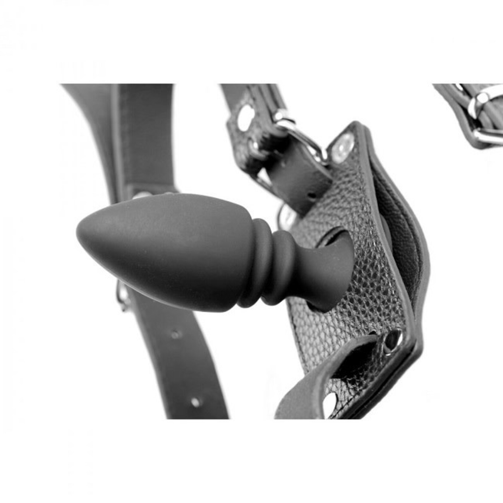 Strict Strict Male Cock Ring Harness with Silicone Anal Plug
