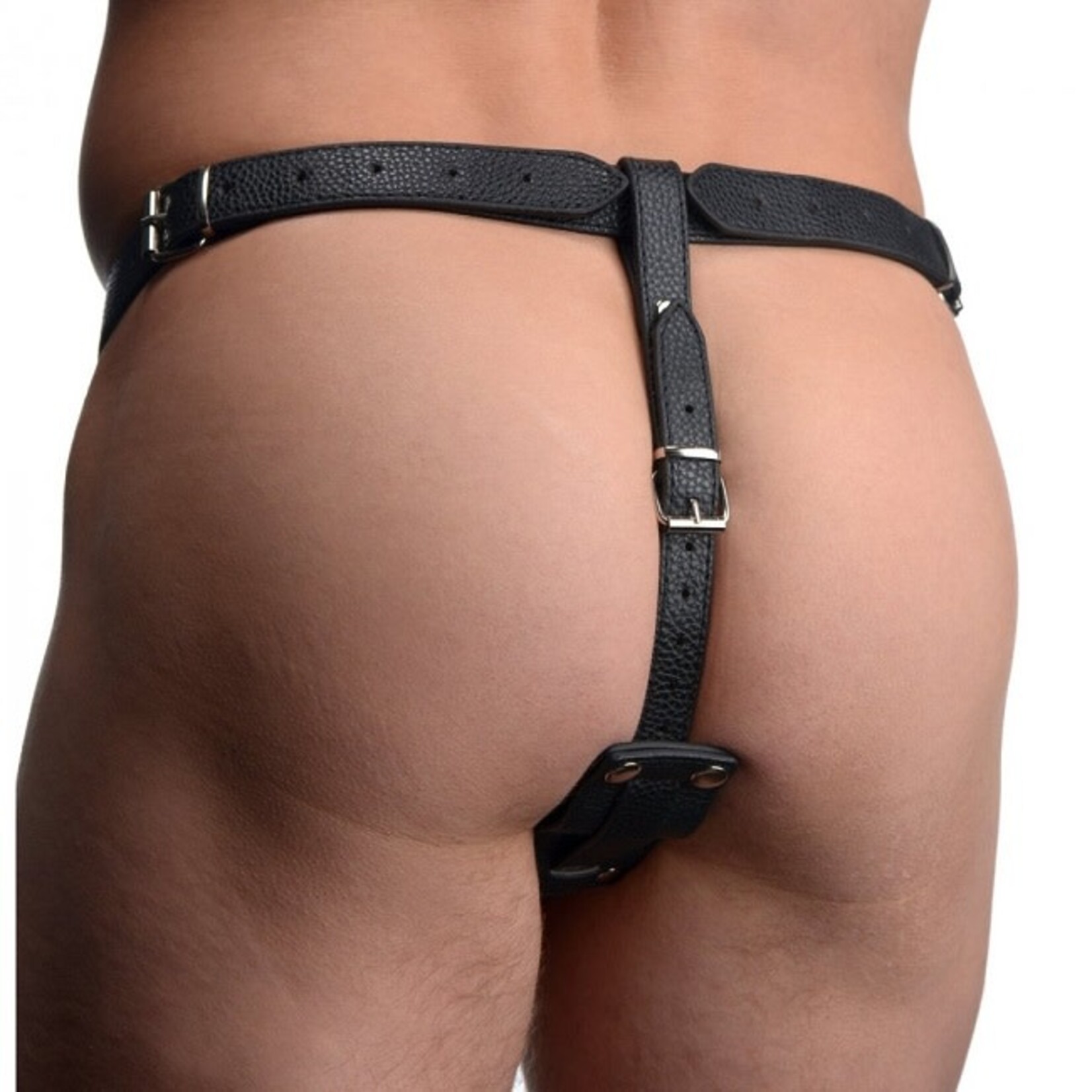 Strict Strict Male Cock Ring Harness with Silicone Anal Plug
