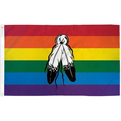 Two-Spirit Rainbow Pride Flag 3ft x 5ft