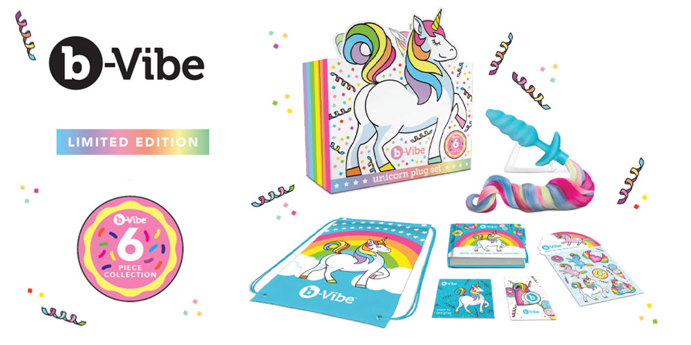 August 2021 Featured Product - b-Vibe 6 Piece Unicorn Plug Set