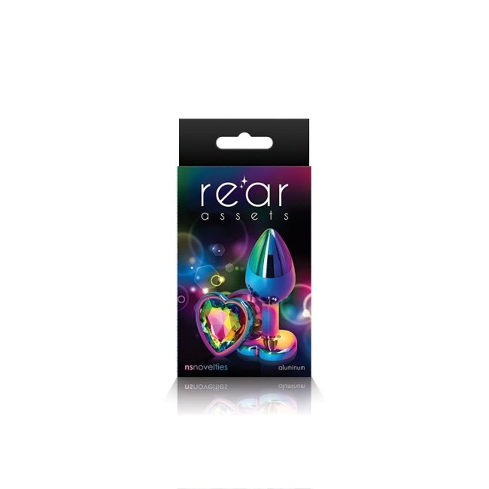 NS Novelties Rear Assets - Multicolor Heart - Small - Rainbow