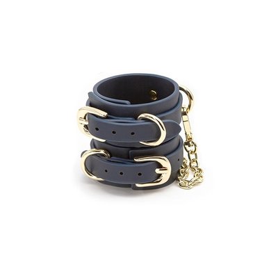 NS Novelties Bondage Couture Wrist Cuffs - Blue