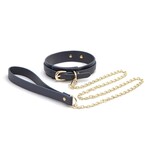 NS Novelties Bondage Couture Collar and Leash - Blue