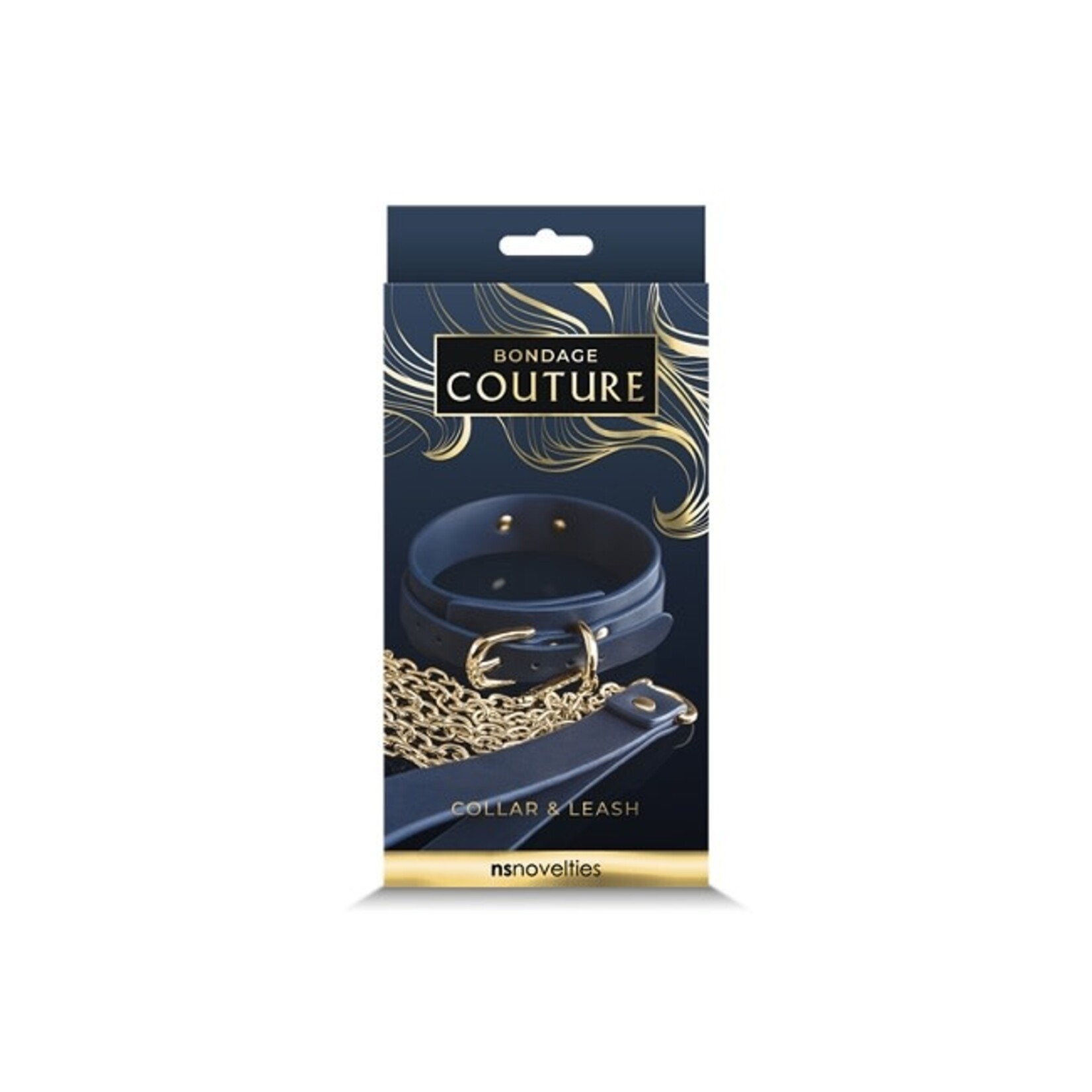 NS Novelties Bondage Couture Collar and Leash - Blue