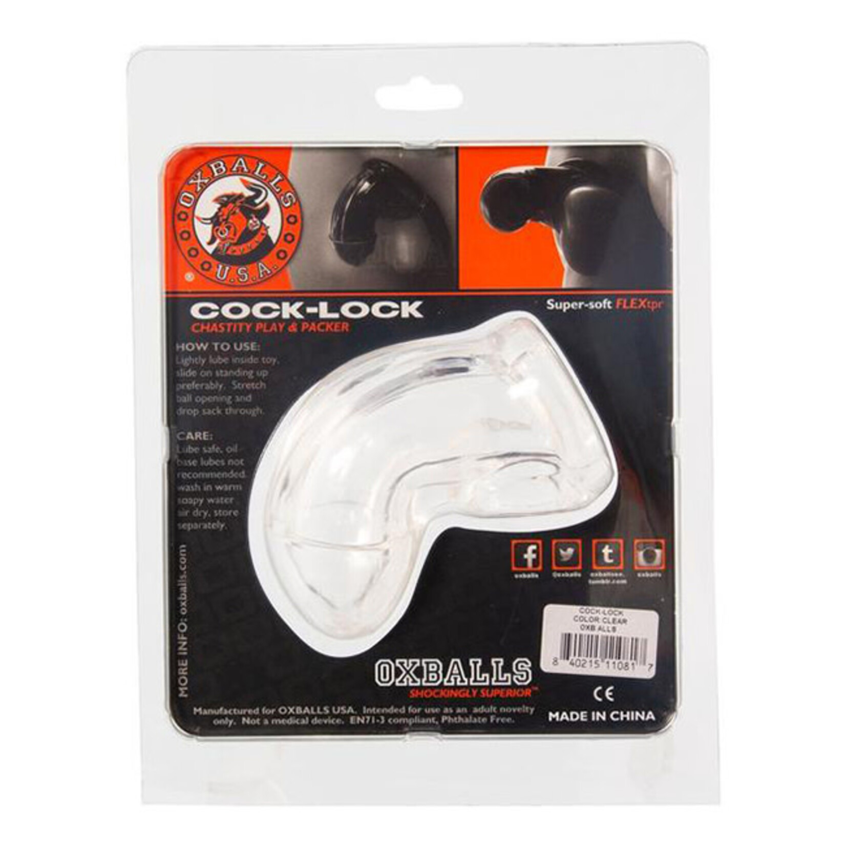 Oxballs USA Oxballs COCK-LOCK Chastity Play & Packer