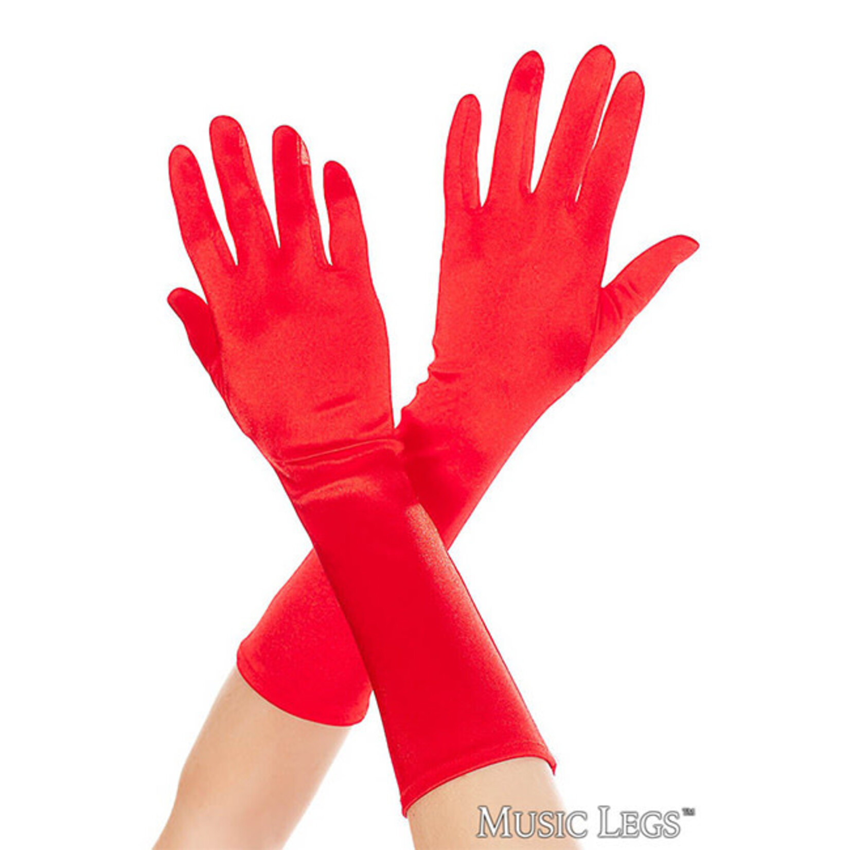 Music Legs Music Legs Elbow Length Satin Gloves