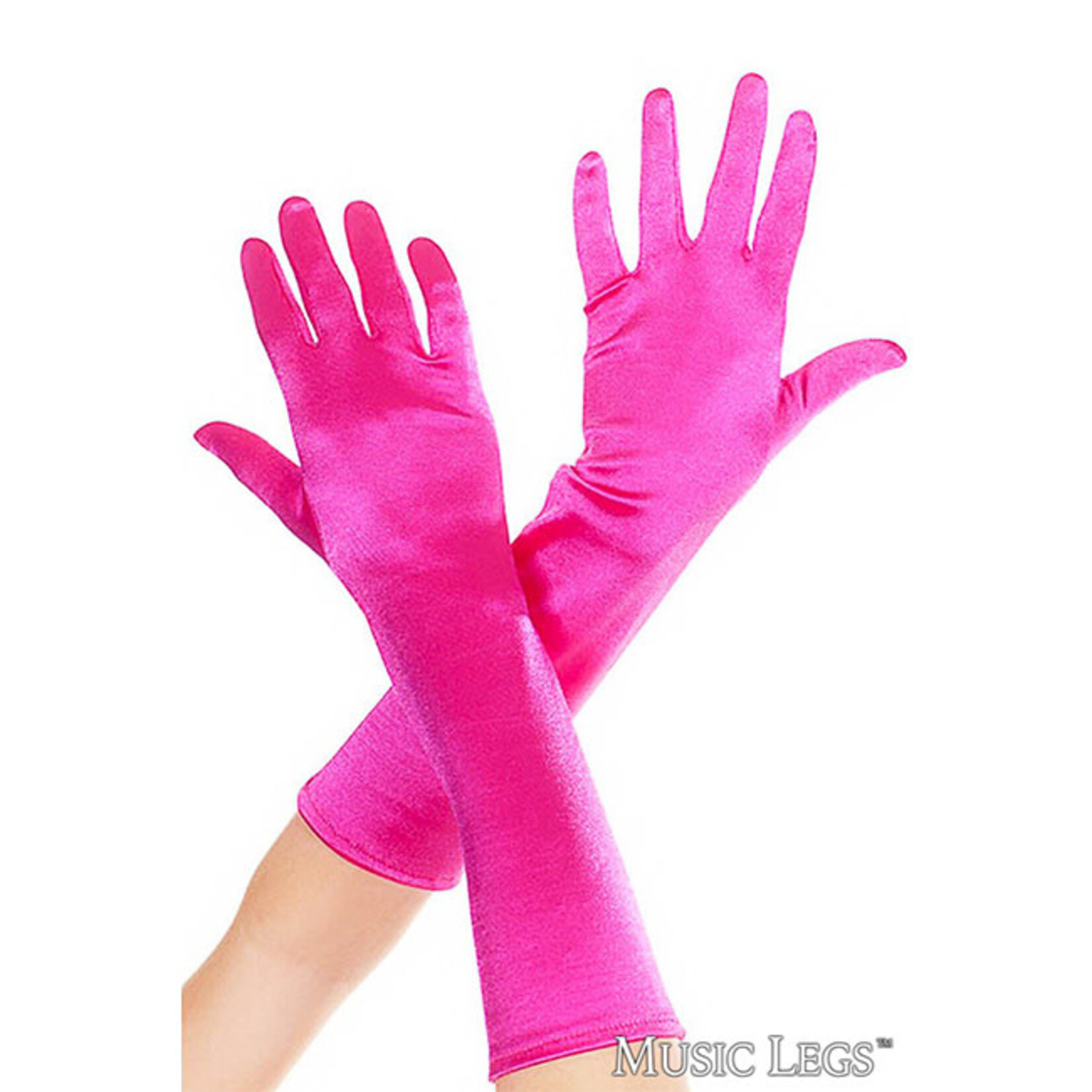 Music Legs Music Legs Elbow Length Satin Gloves