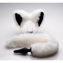Tailz White Fox Tail Anal Plug & Ears Set