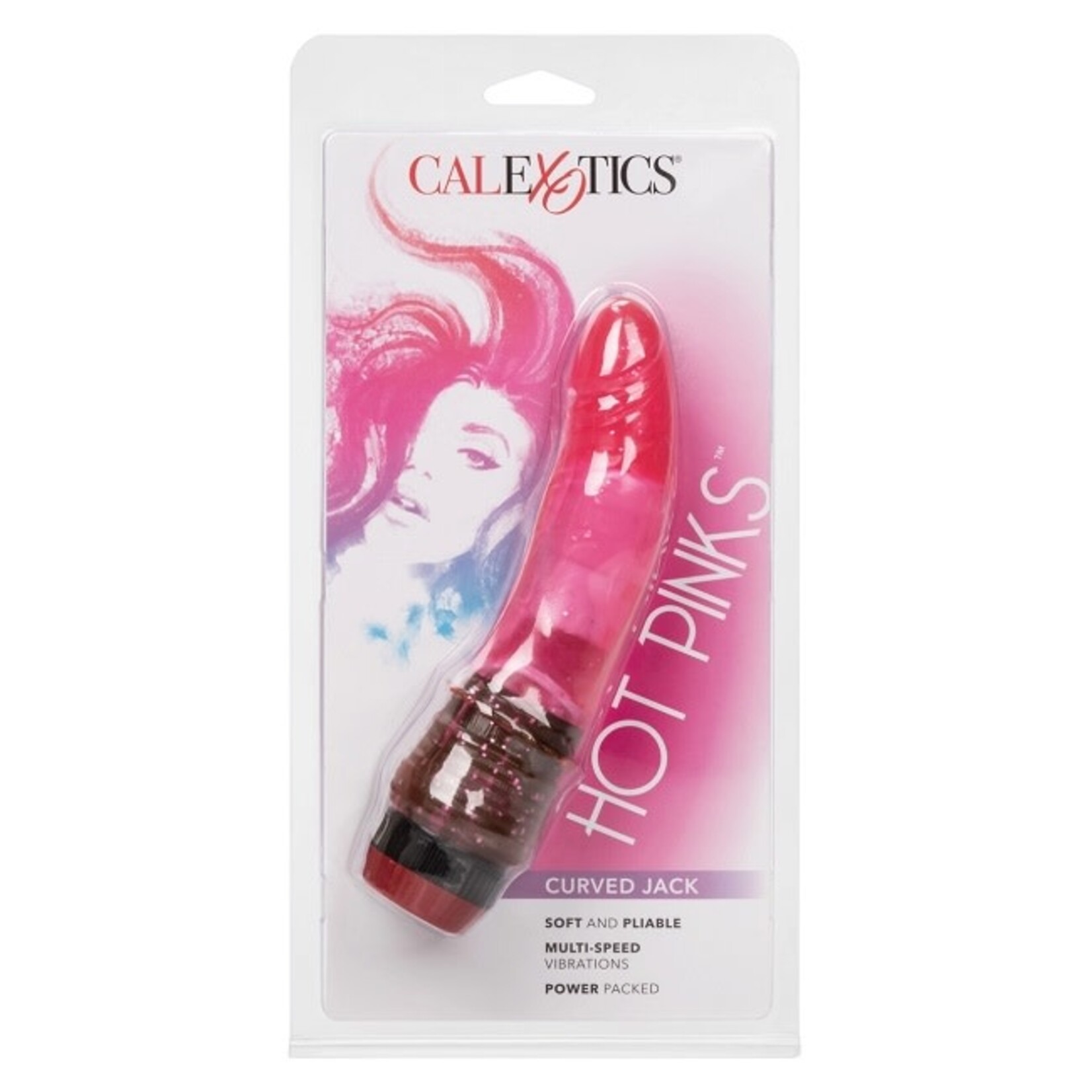 CalExotics Hot Pinks Curved Jack 6" Vibrator