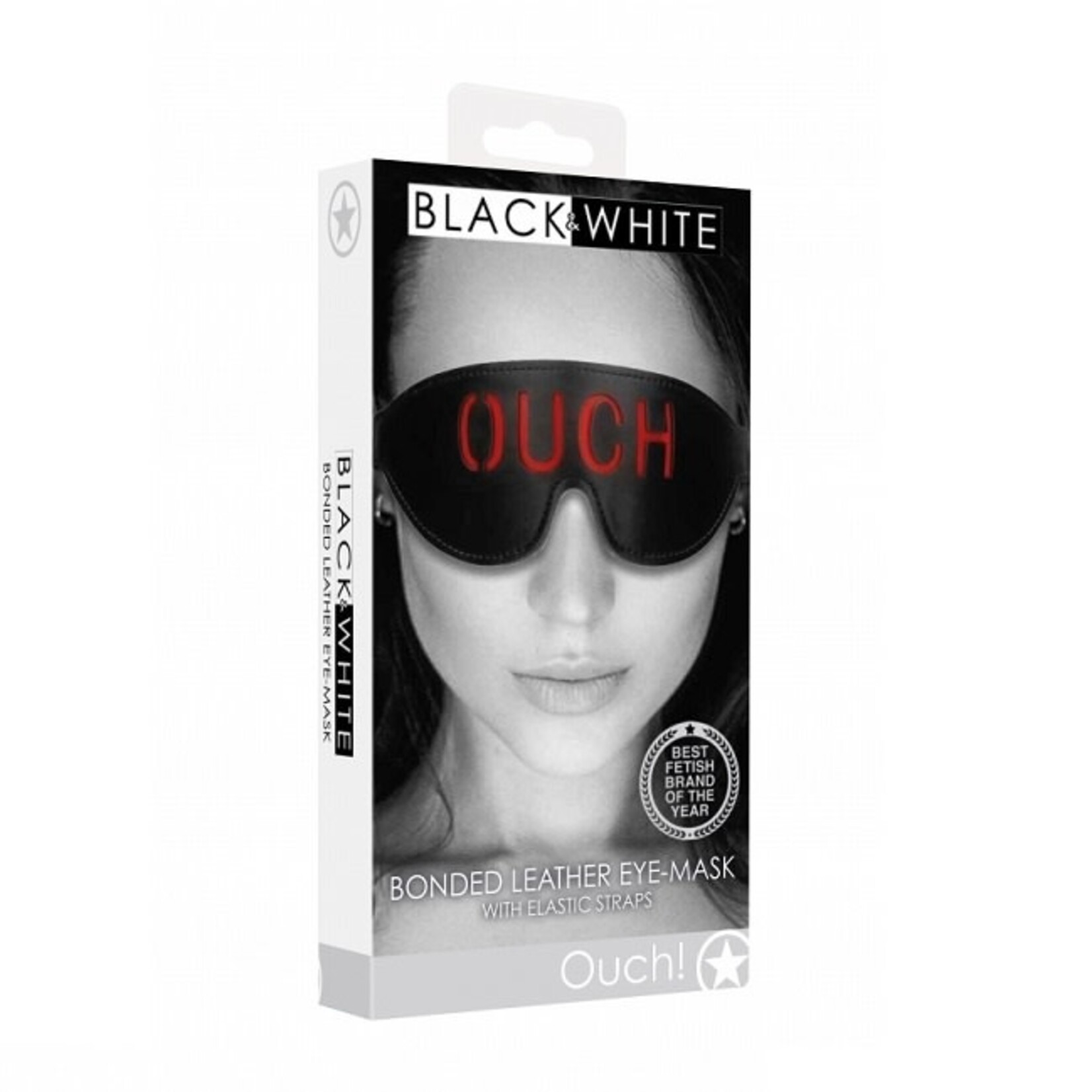 Shots America Ouch! Black & White Bonded Leather Eye-Mask "Ouch"