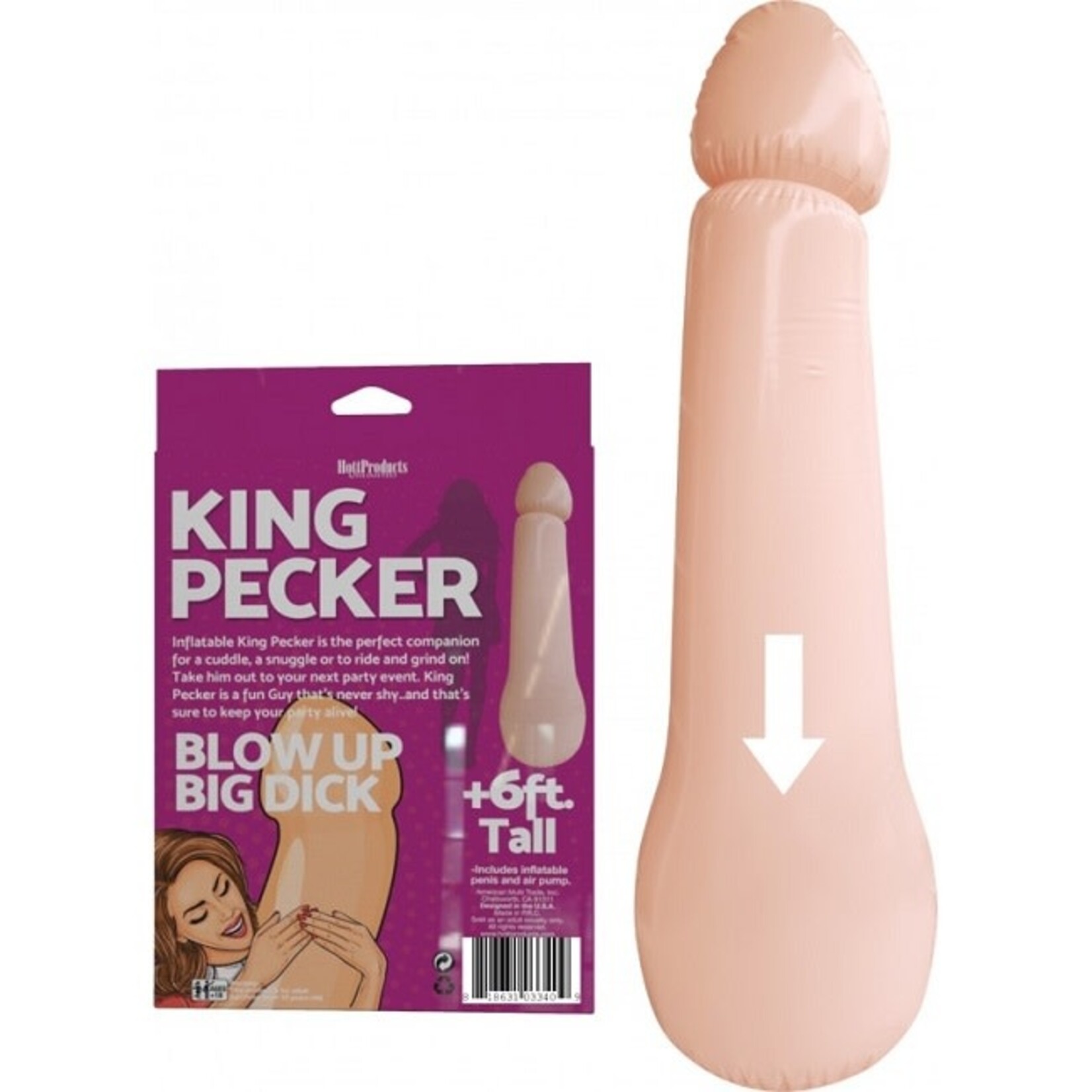 Hott Products King Pecker 6 Foot Tall Blow Up Dick