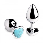 Booty Sparks Turquoise Heart Anal Plug - Medium