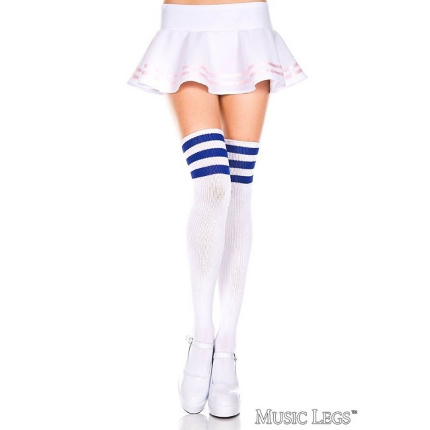 Music Legs Music Legs Athlete Striped Thigh High Socks OS