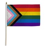 Progress Pride Stick Flag 12" x 18"