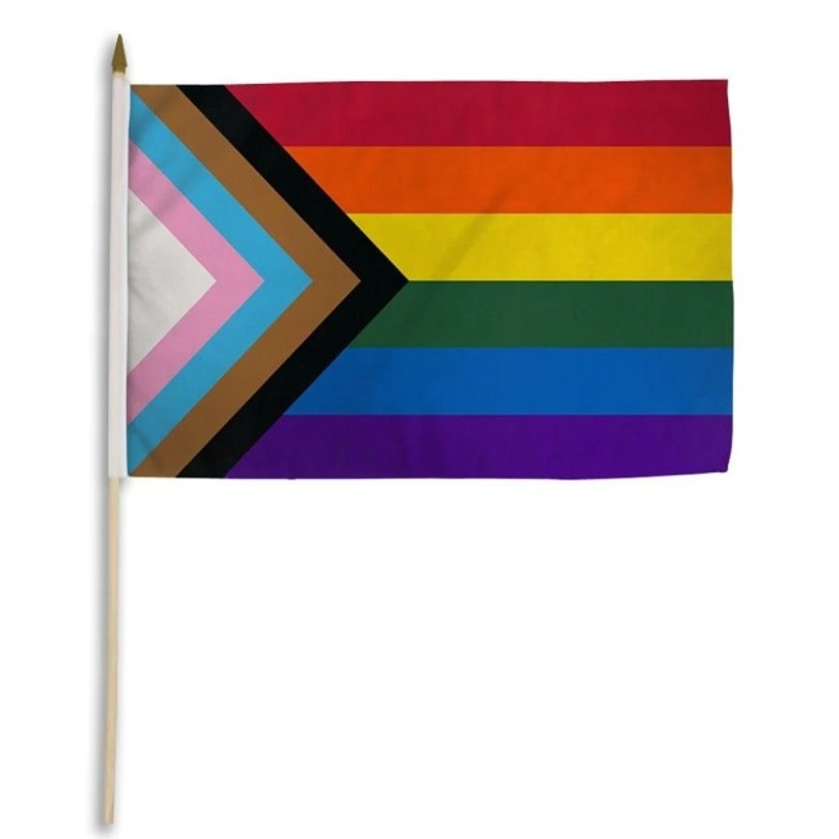 Progress Pride Stick Flag 12" x 18"