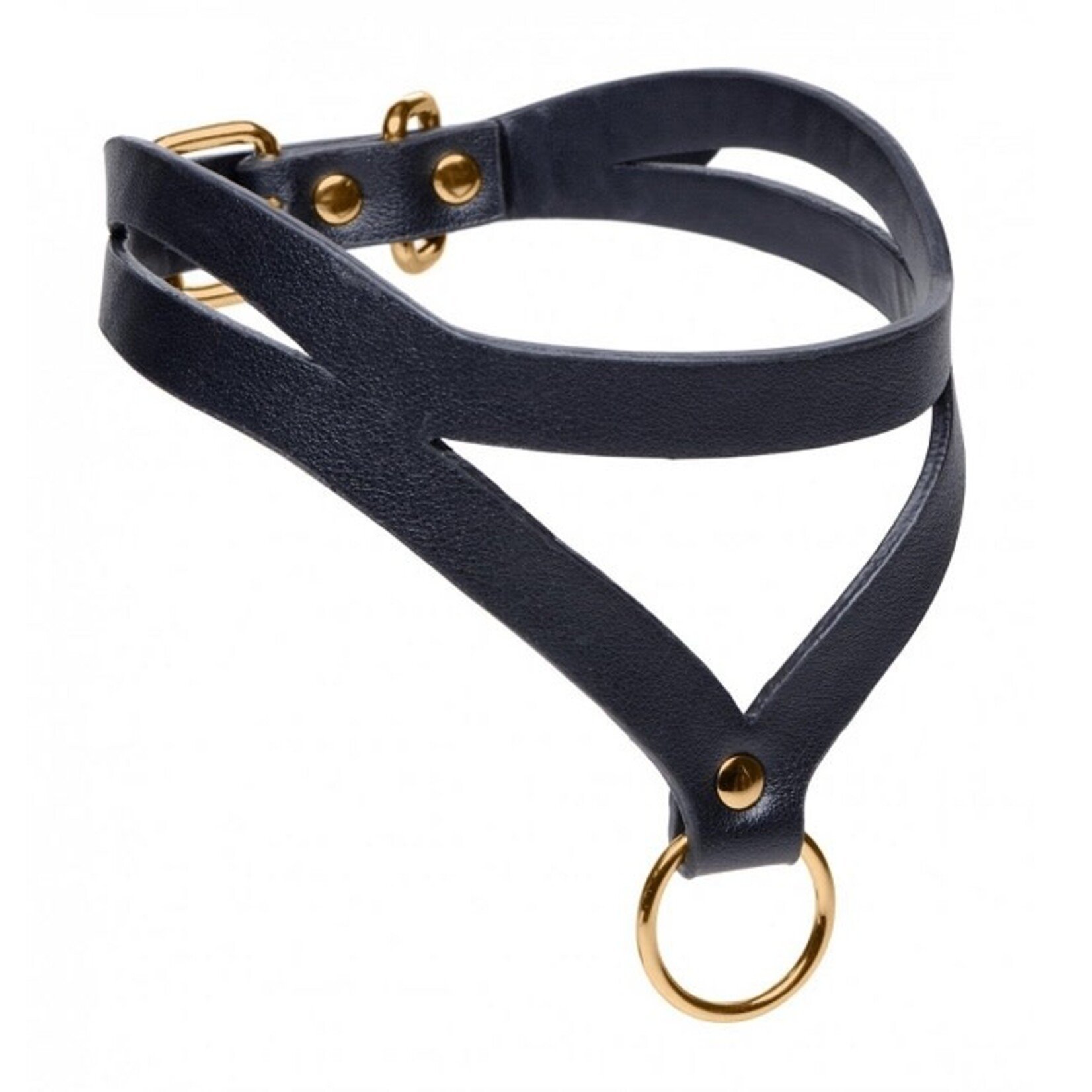 Master Series Master Series Bondage Baddie Black & Gold Collar with O-Ring