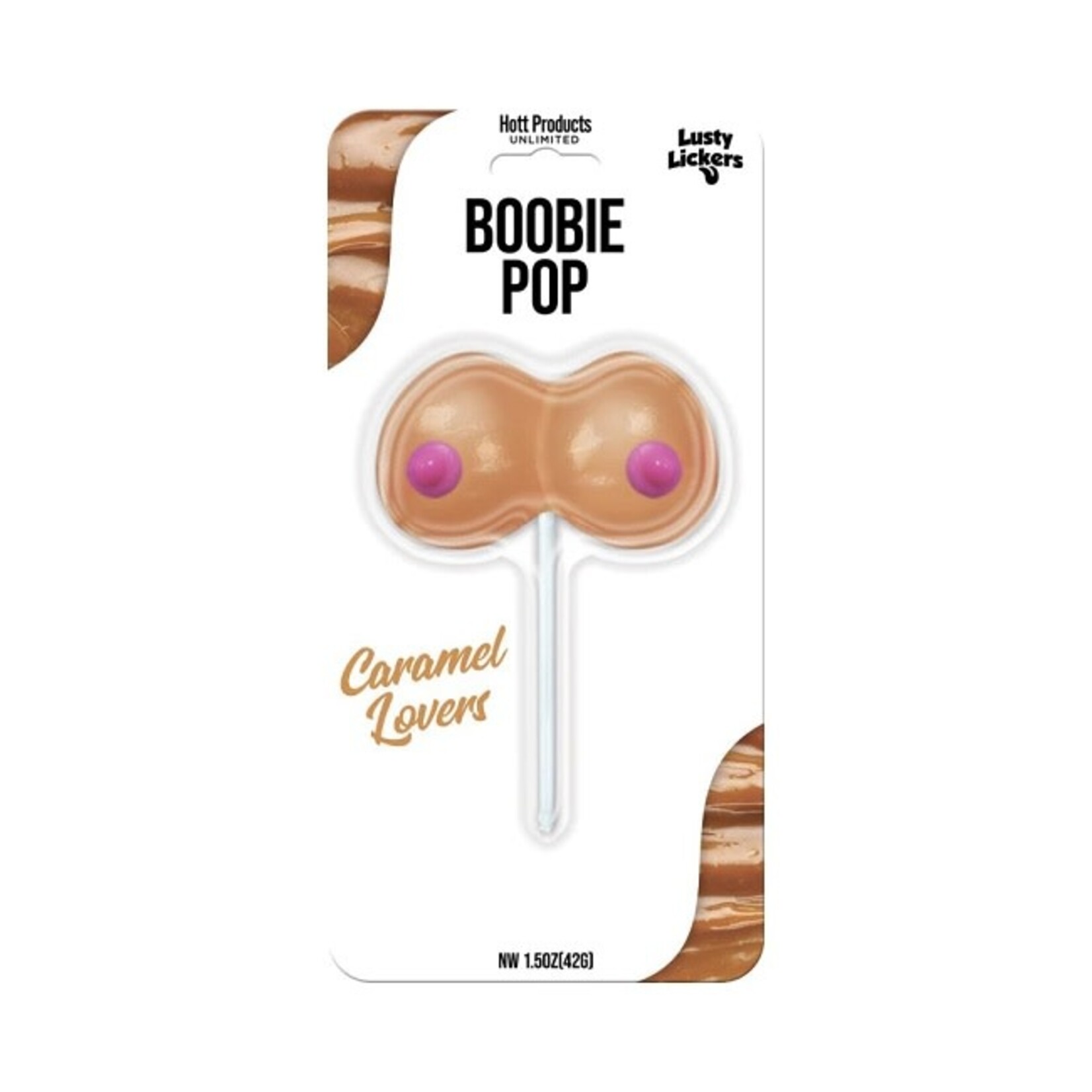 Hott Products Lusty Lickers Boobie Pop Caramel Lovers