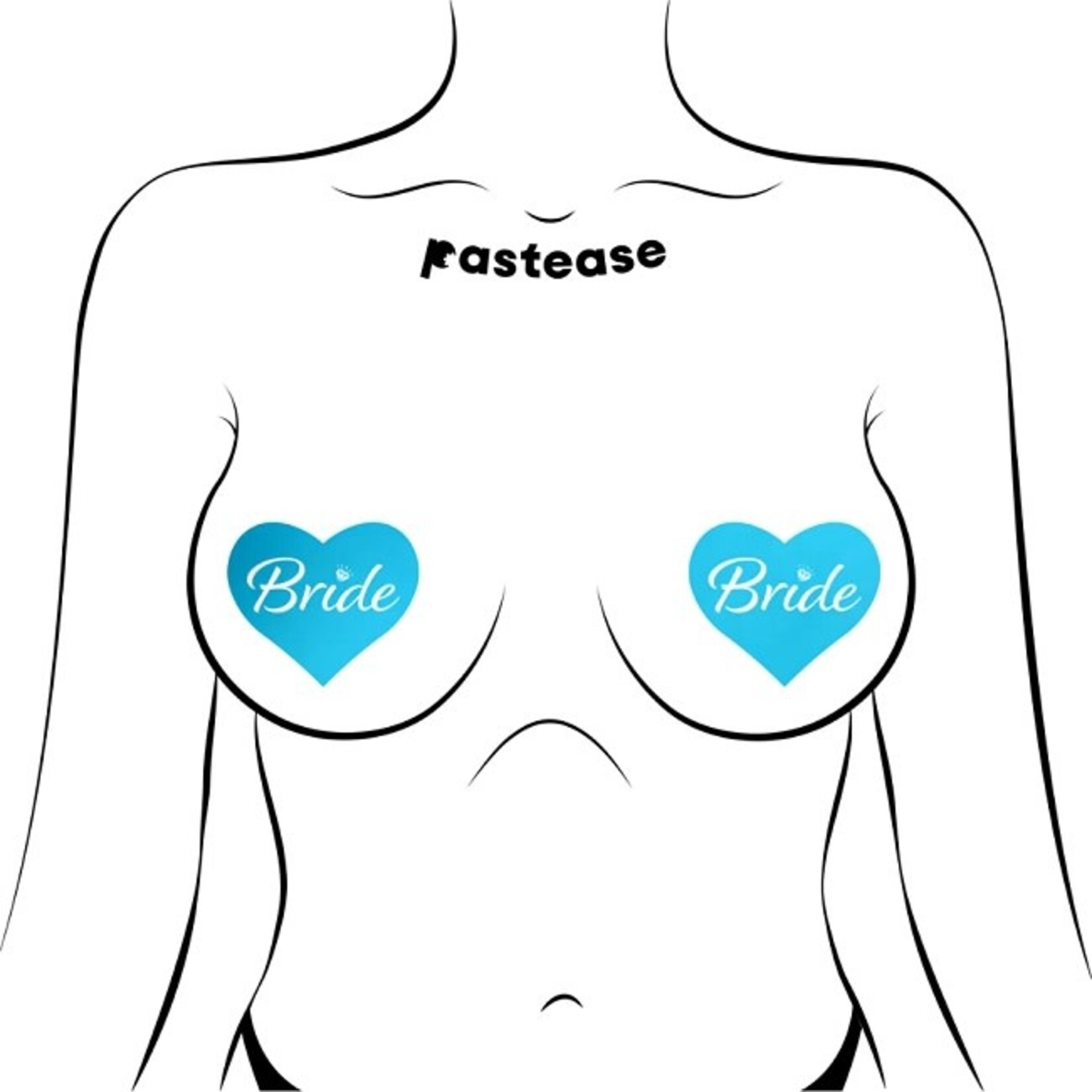 Pastease Pastease Robin's Egg Blue 'Bride' Heart Nipple Pasties