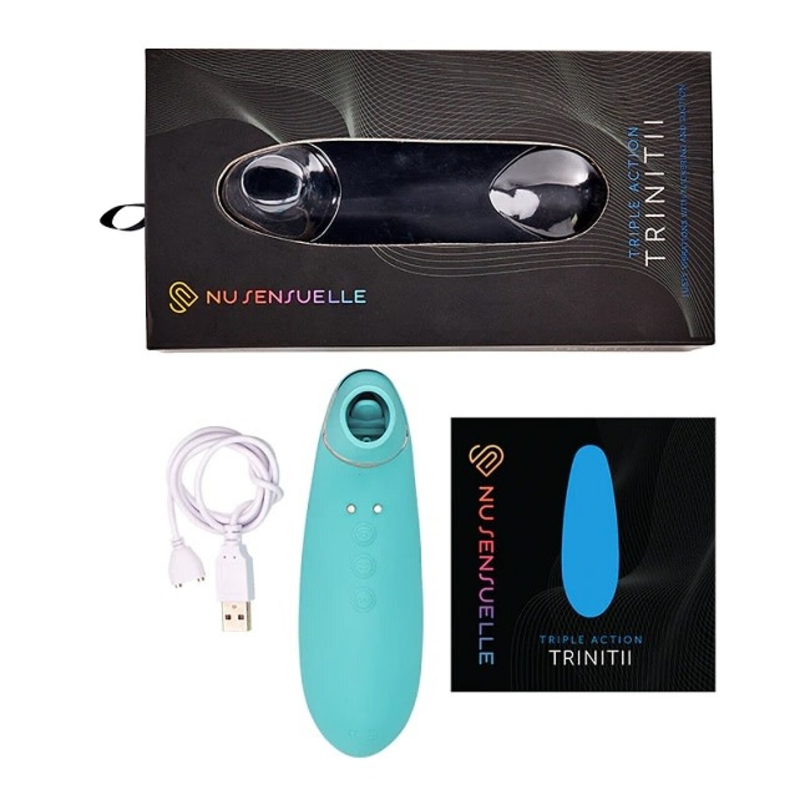 nü Sensuelle nü Sensuelle Trinitii 26-Function Rechargeable Flickering Tongue Vibrator with Suction