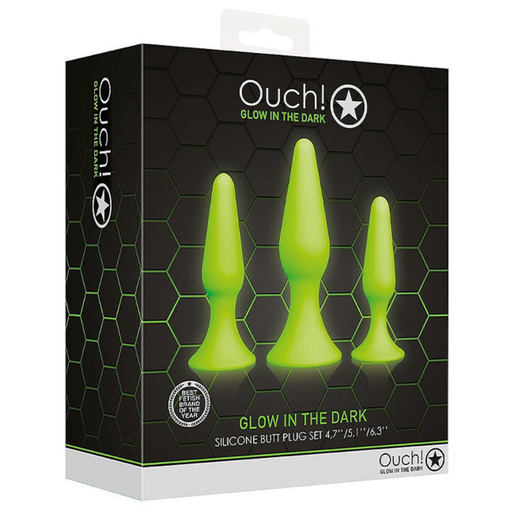 Shots America Ouch! Glow in the Dark Butt Plug Set