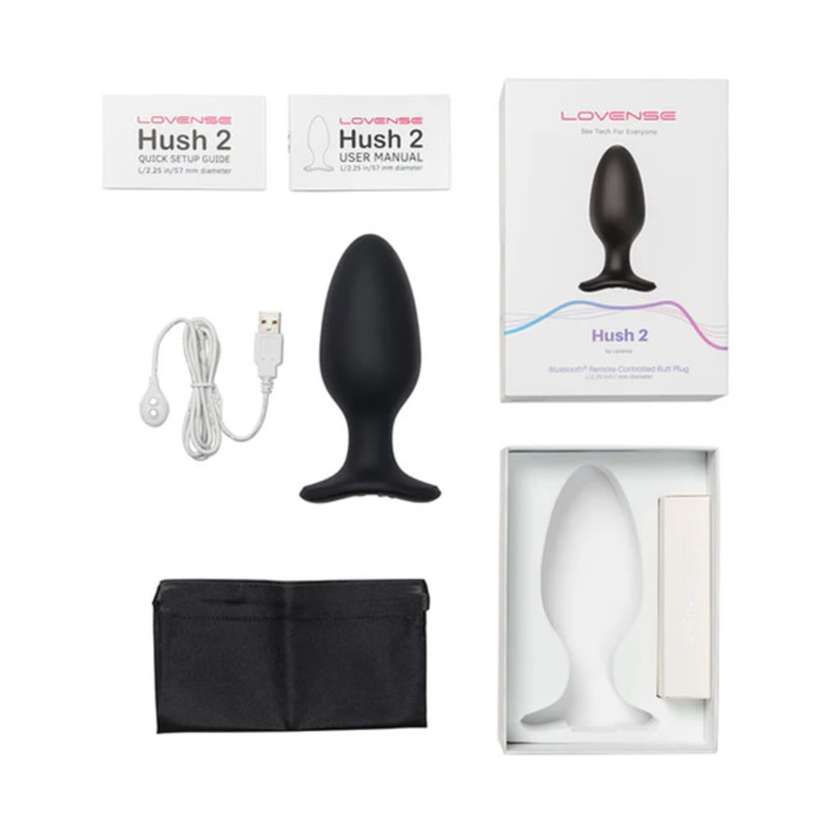 Lovense Lovense Hush 2 Bluetooth® Remote-Controlled Butt Plug L/2.25"