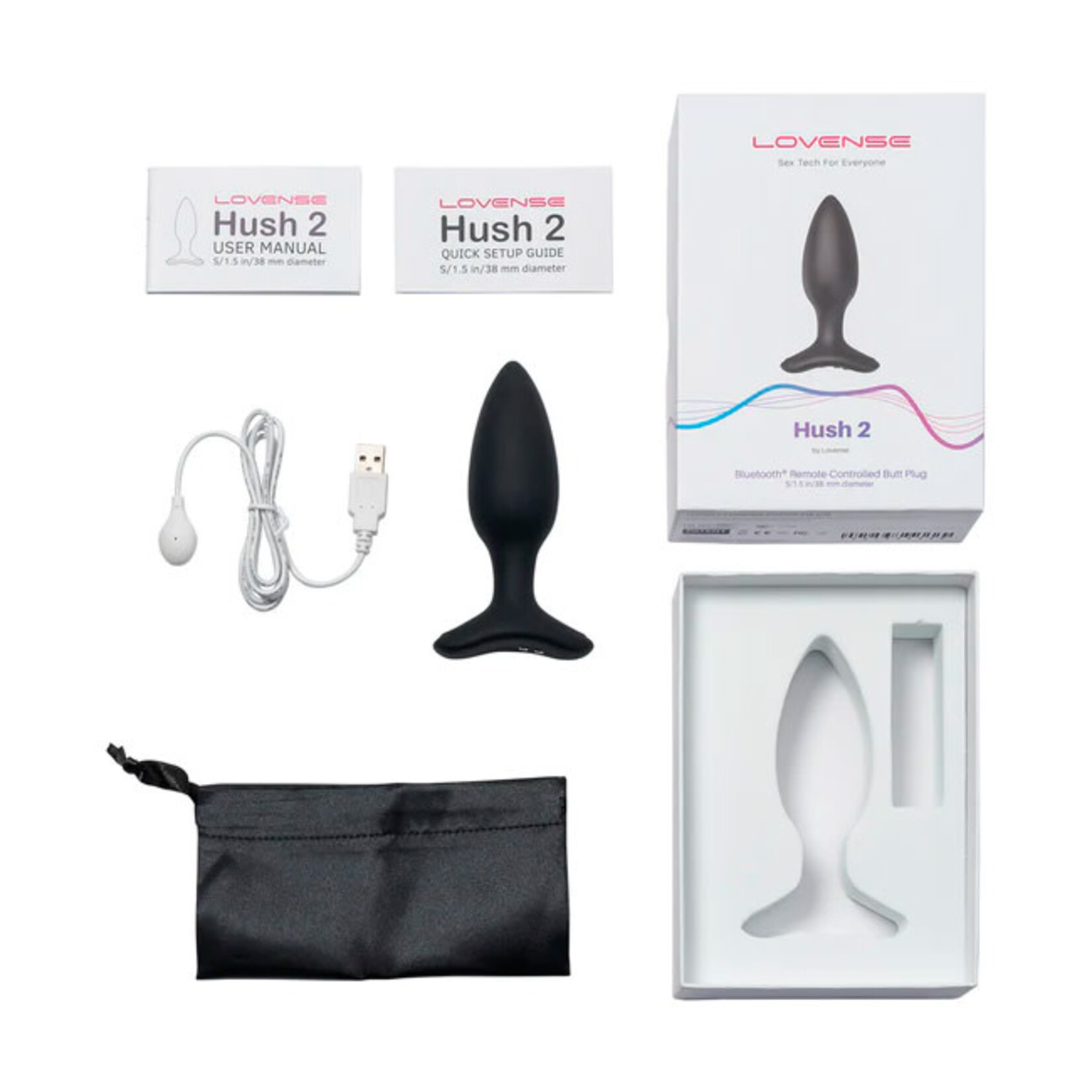 Lovense Lovense Hush 2 Bluetooth® Remote-Controlled Butt Plug S 1.5"