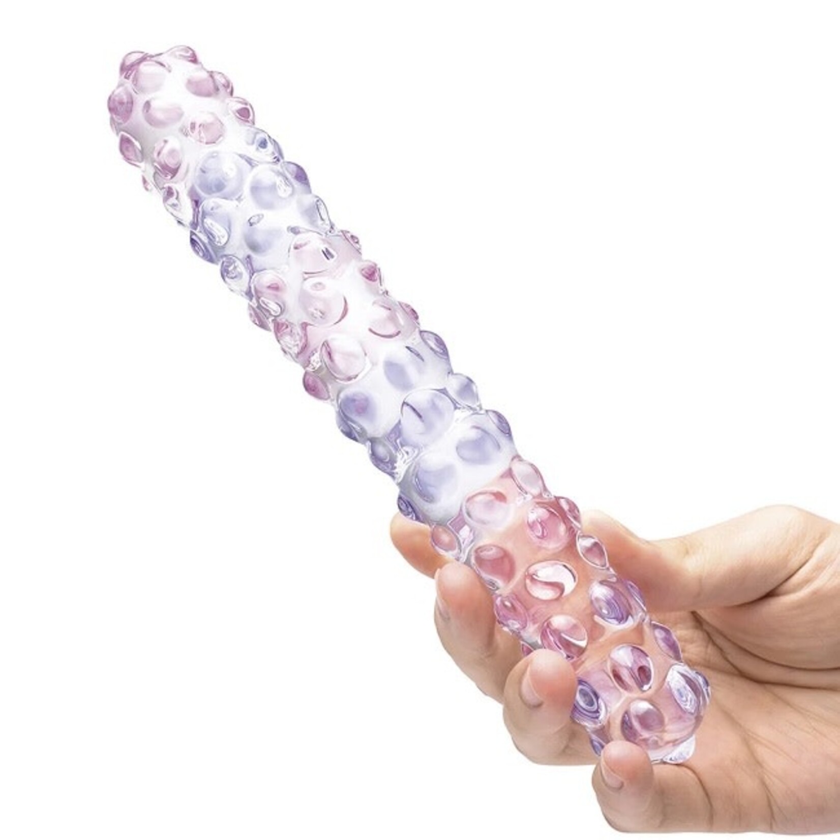 Gläs Gläs 9" Purple Rose Nubby Glass Dildo