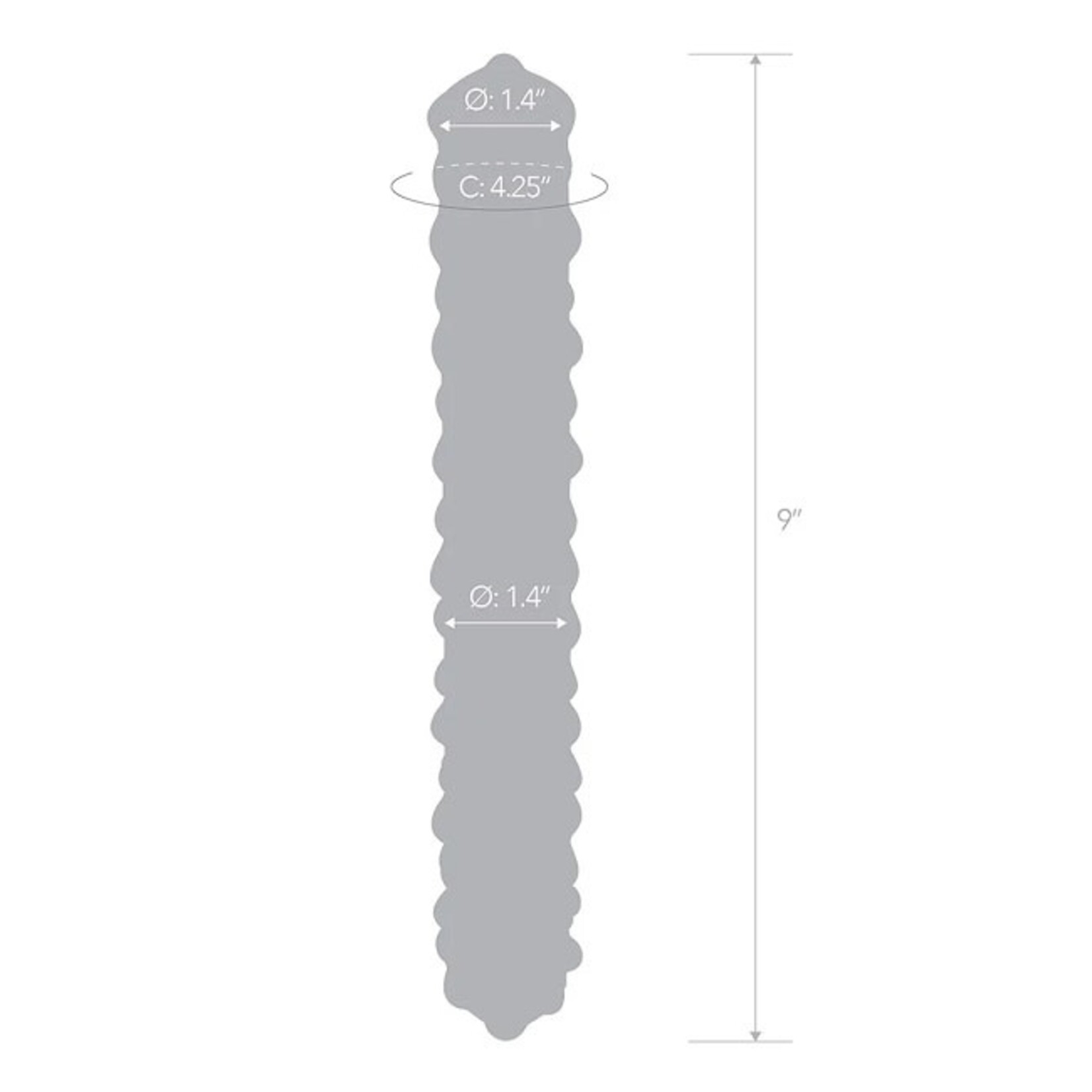 Gläs Gläs 9" Purple Rose Nubby Glass Dildo