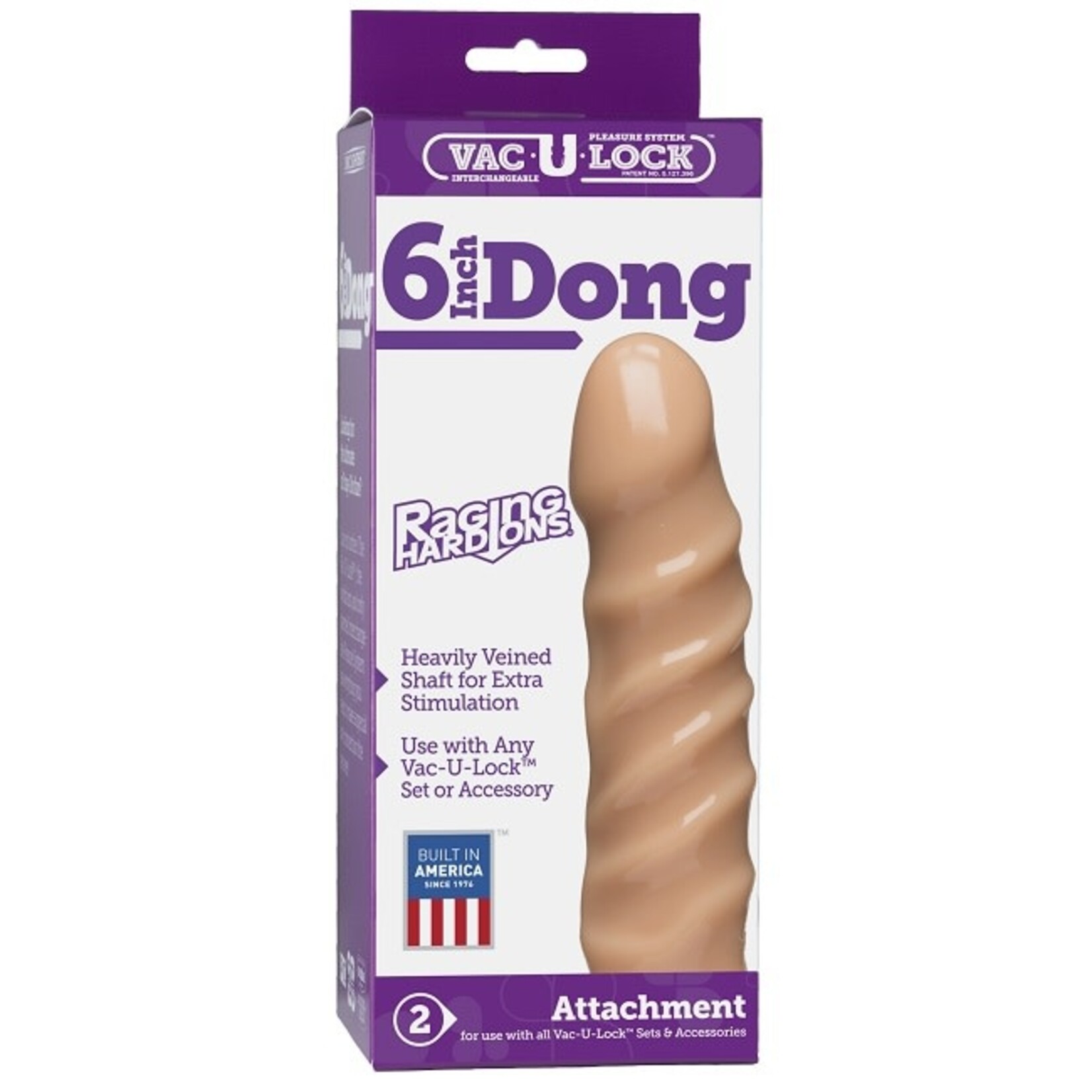 Doc Johnson Vac-U-Lock Raging Hard-Ons 6" Dong