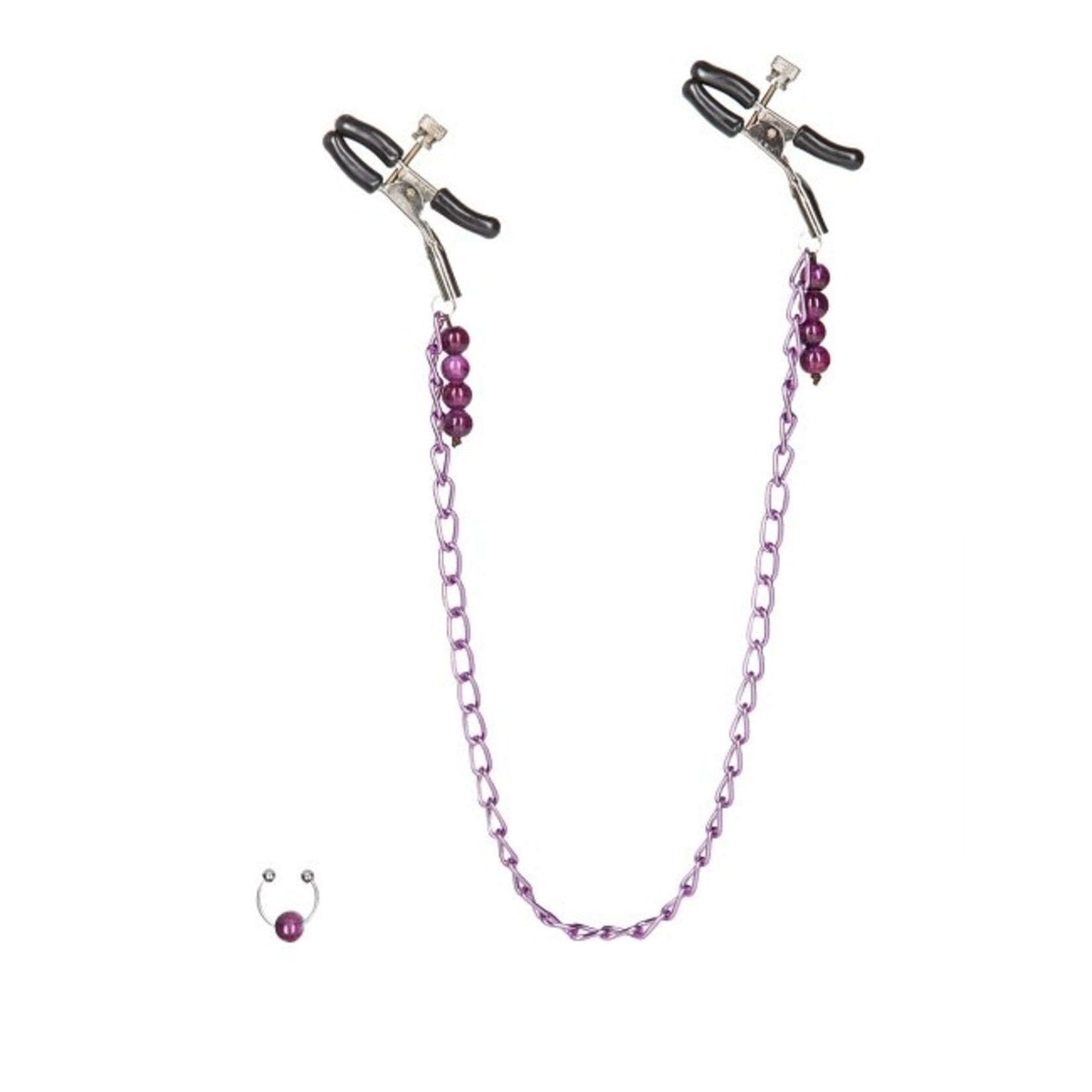 CalExotics Nipple Play Purple Chain Nipple Clamps
