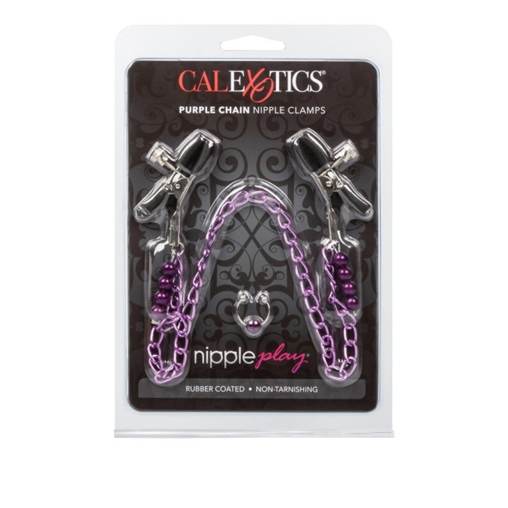 CalExotics Nipple Play Purple Chain Nipple Clamps
