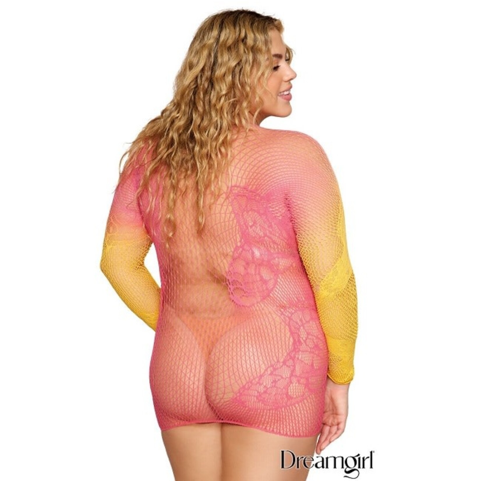 Dreamgirl Dreamgirl Watermelon Mimosa Versatile Net Bodystocking OSX
