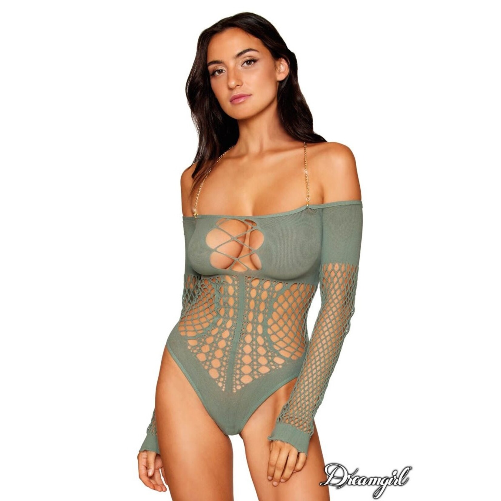 Dreamgirl Dreamgirl Sage Seamless Net Teddy OS
