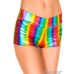 Music Legs Rainbow Metallic Booty Shorts OS