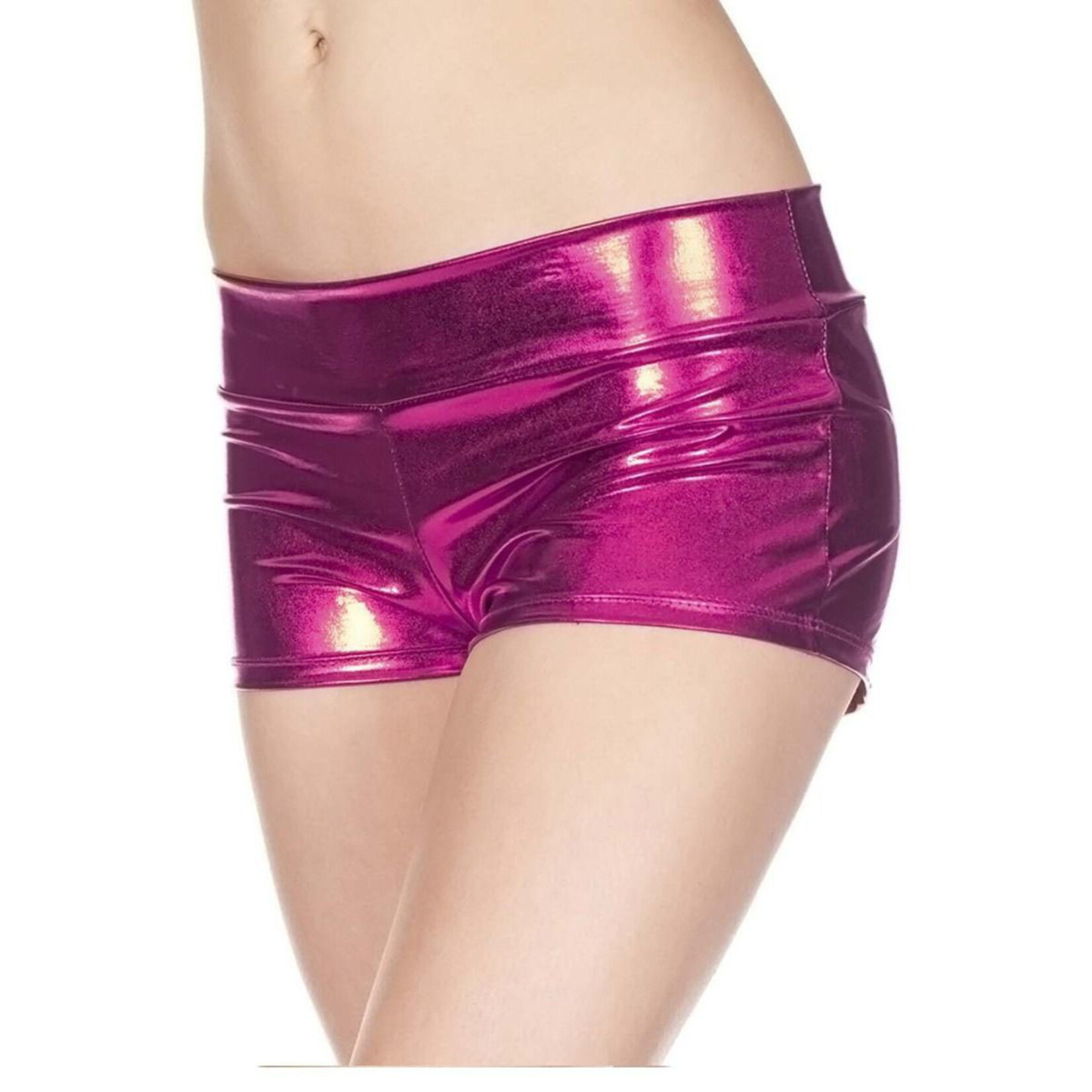 Music Legs Music Legs Metallic Booty Shorts with Waist Band OS