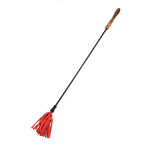 Rouge Leather Crop with Rounded Wooden Handle