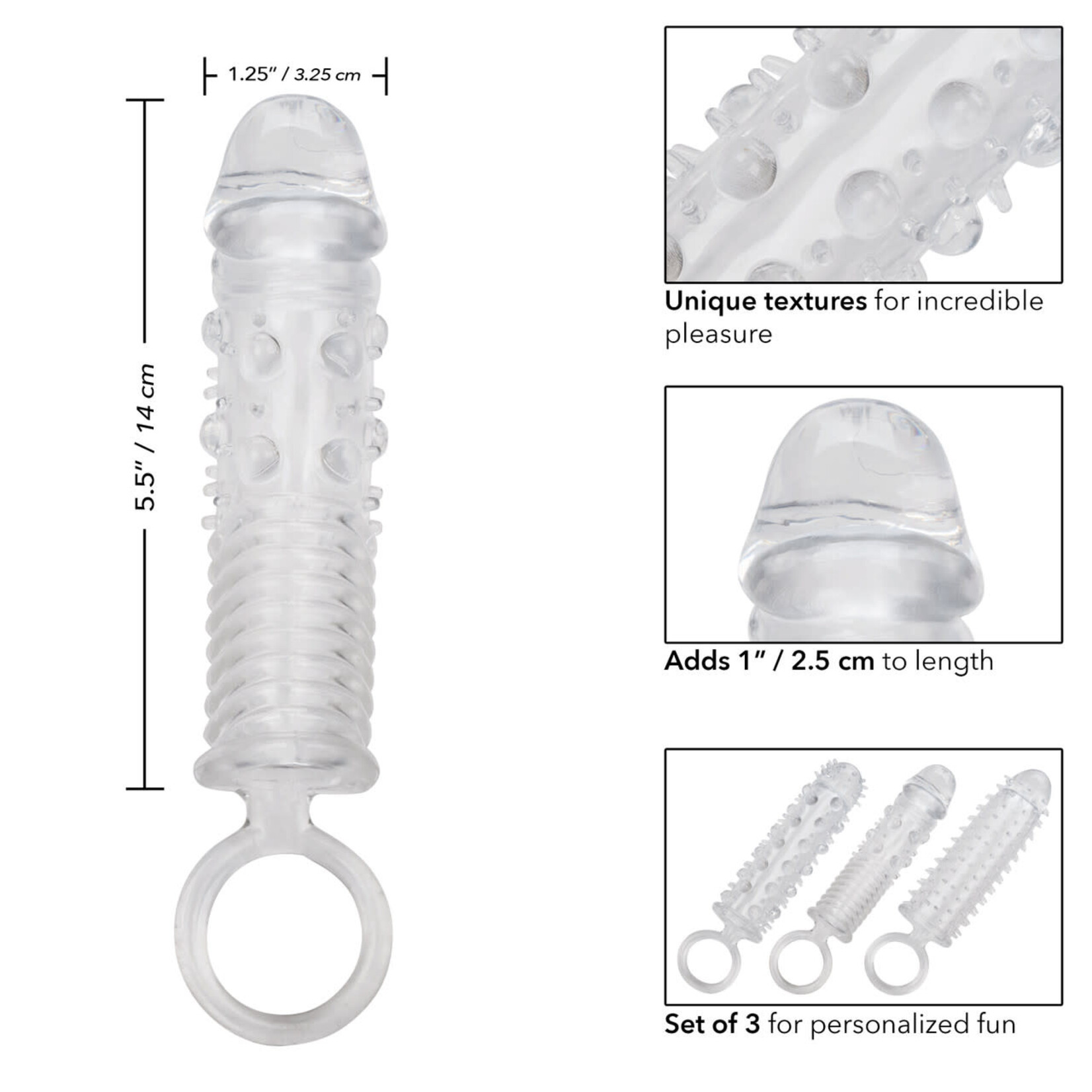 CalExotics 3 Piece Textured Extension Set