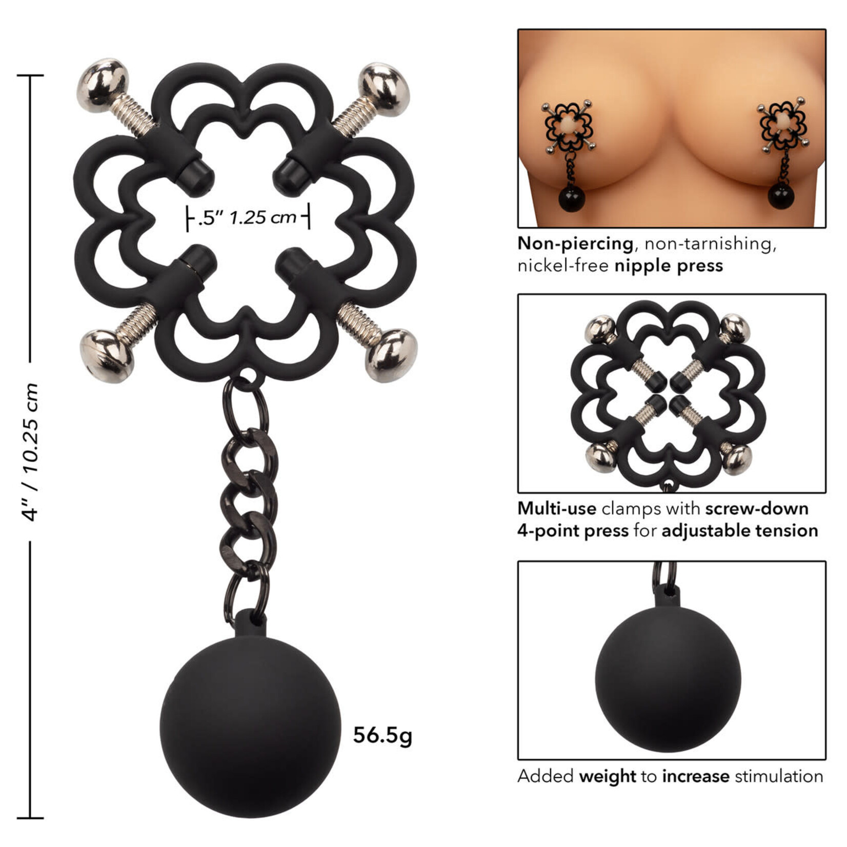 CalExotics Nipple Grips Power Grip 4-Point Weighted Nipple Press