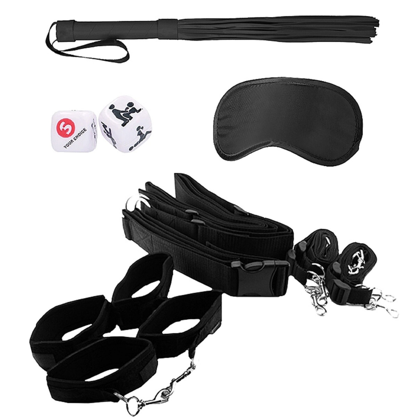 Shots America Ouch! Black & White Bondage Belt Restraint System