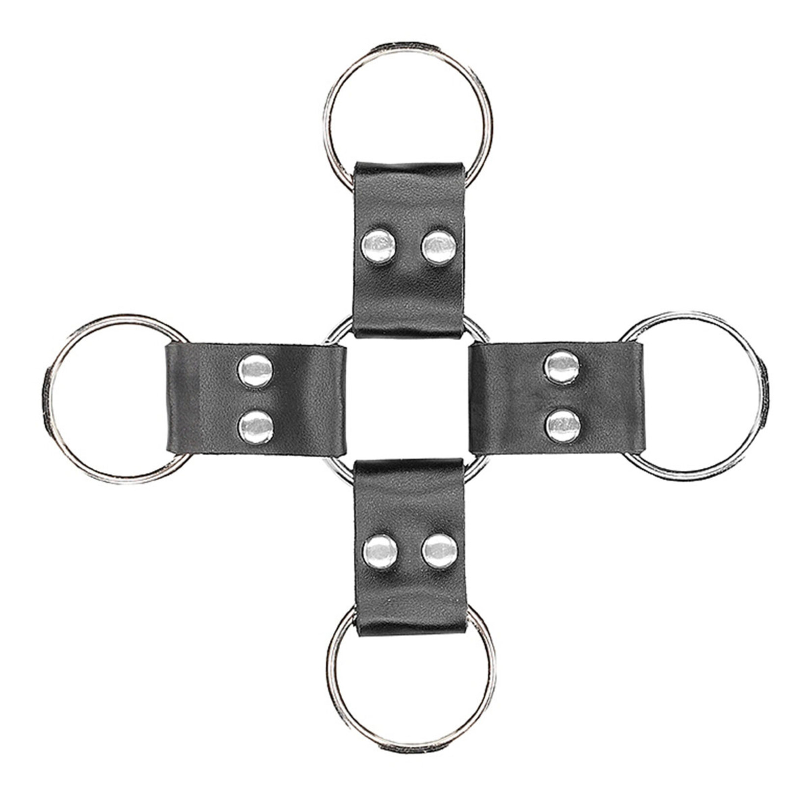 Shots America Ouch! Black & White Bonded Leather Hogtie
