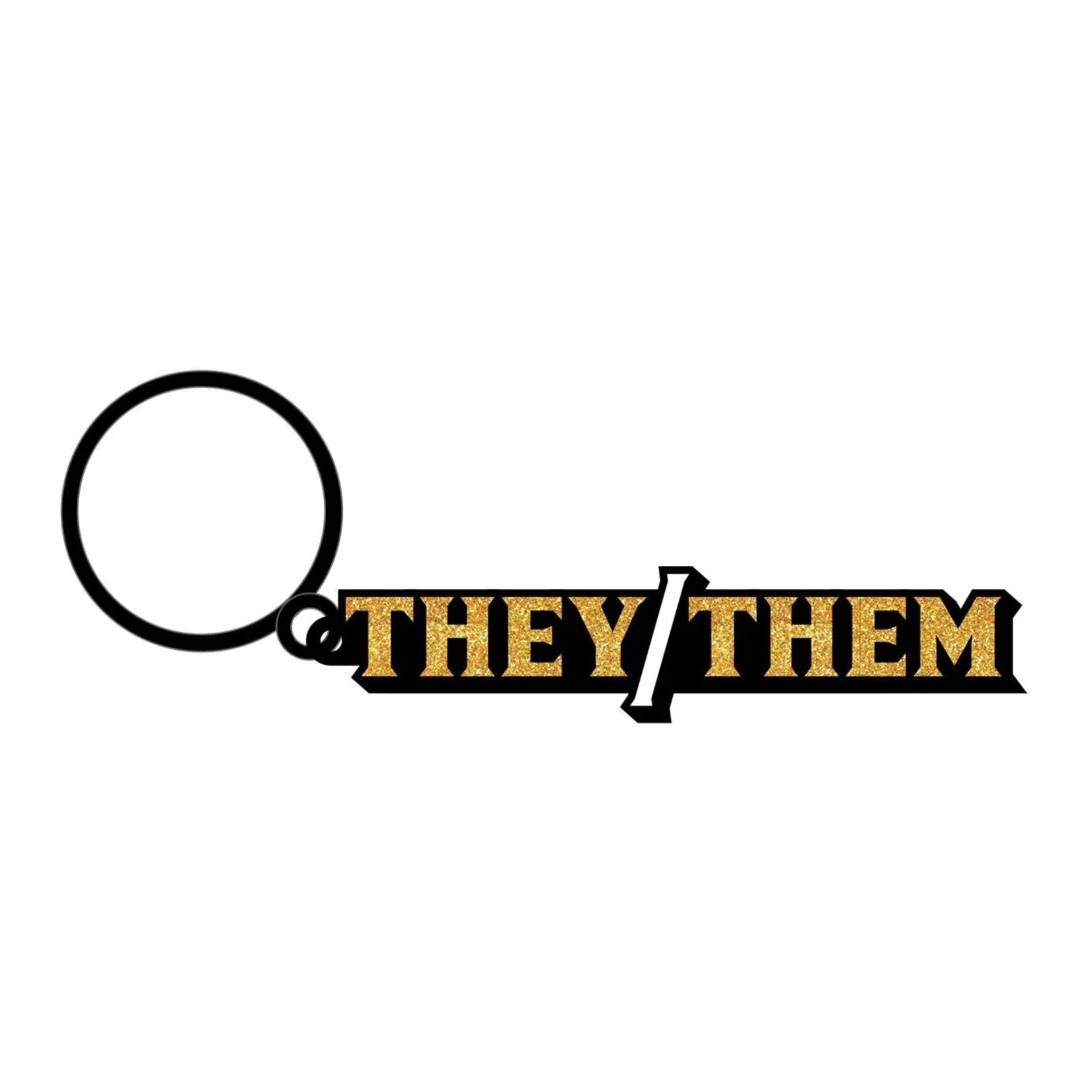 WoodRocket They/Them Enamel Keychain