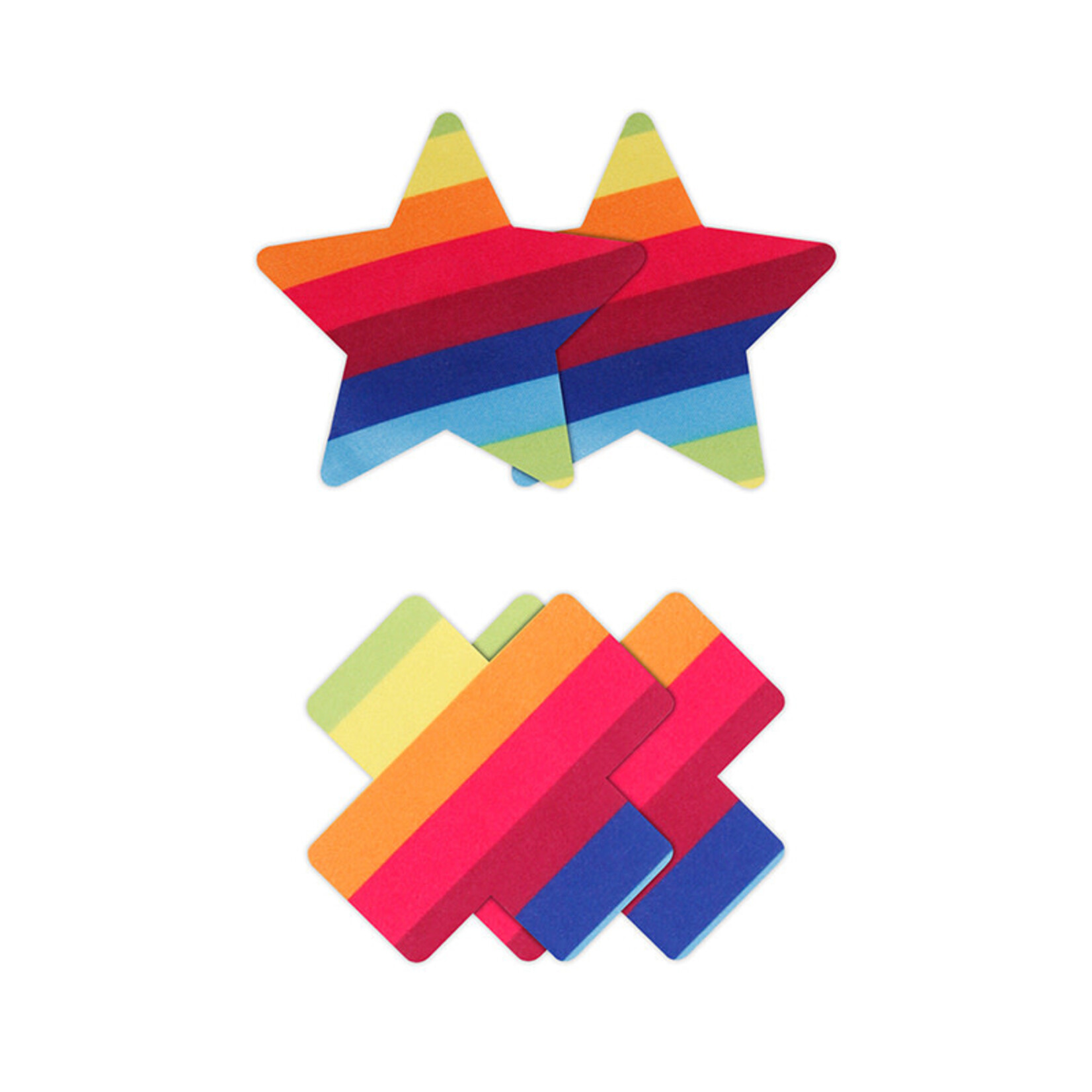 NS Novelties Pretty Pasties - Pride Cross & Star - Rainbow - 2 Pair
