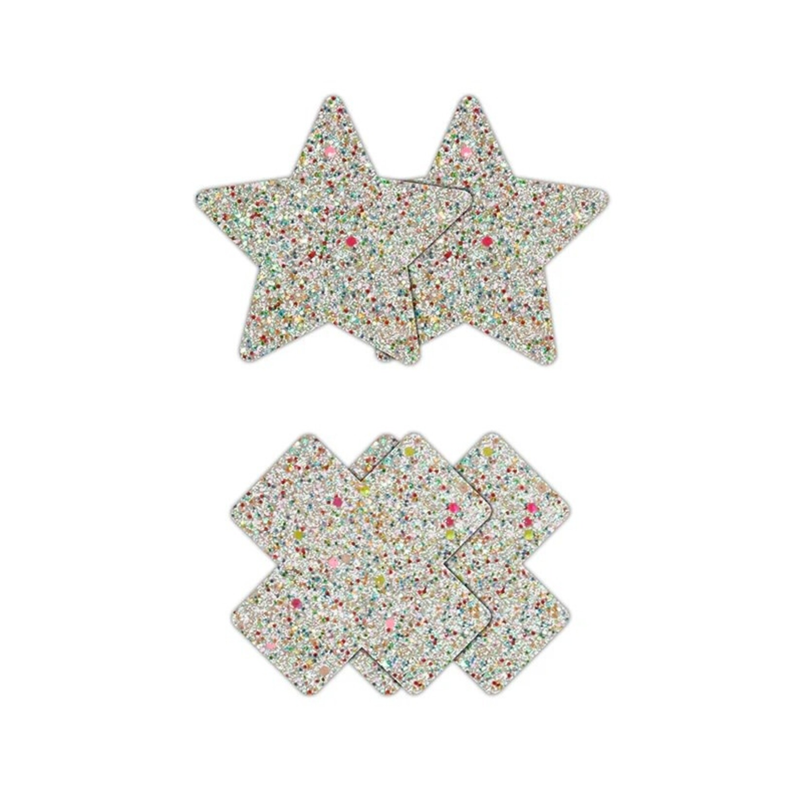 NS Novelties Pretty Pasties - Star & Cross - Glow - 2 Pair